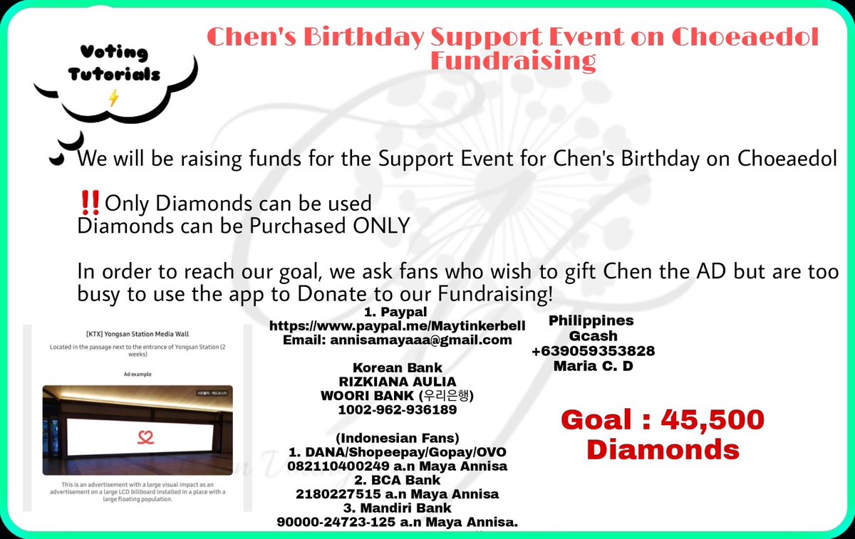 chen_team's tweet image. [CHOEAEDOL] CHEN'S BIRTHDAY SUPPORT EVENT 🎉

🎯16% in progress (2565/16000💎)
🔗
myloveidol.com/supports/779?l…

Diamonds Contribution Form  
🔗 docs.google.com/forms/d/e/1FAI…

Fundraising Form
🔗docs.google.com/forms/d/e/1FAI…

#첸 #김종대 #종대 #JONGDAE #엑소첸