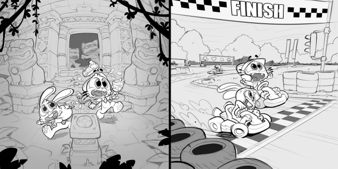 No new personal art to show. So here are 2 pre-drawings for in-game illustrations done for Jamcity. These are super fun to do! 