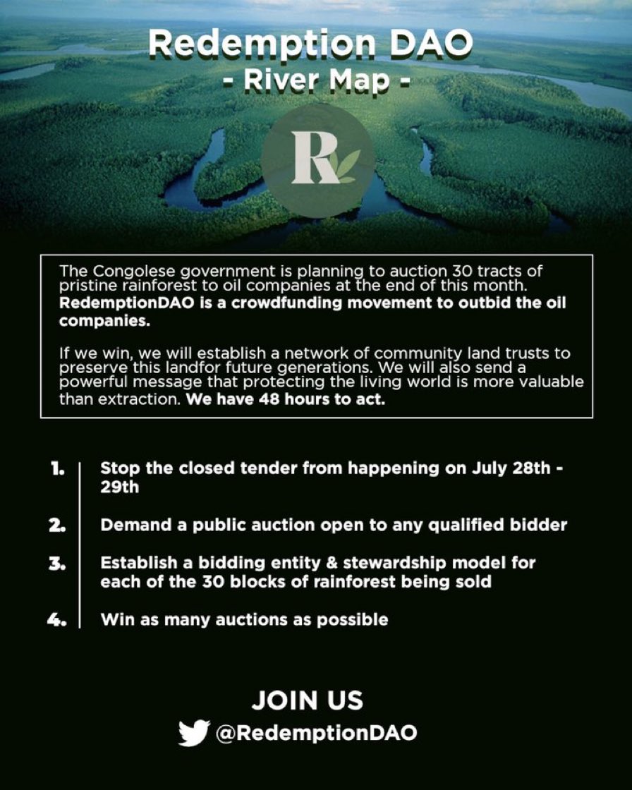 #savecongobasin the time to act is now!! <a href="/RedemptionDAO/">RedemptionDAO (🌴,🌴)</a> #ReFi