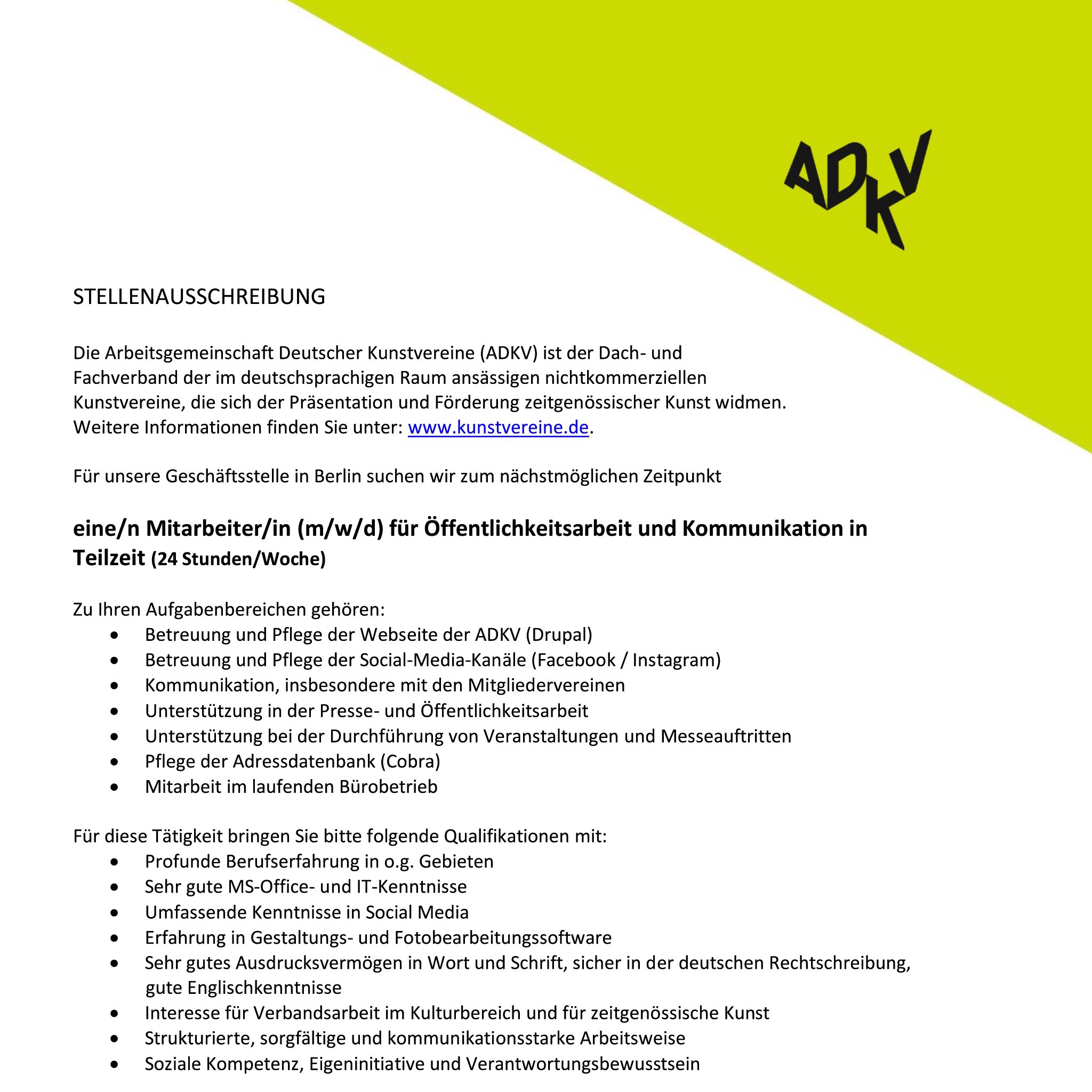 KULTweet on Twitter "Arbeitsgemeinschaft Deutscher Kunstvereine (ADKV
