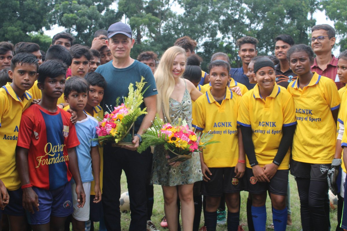 ofinsociety's tweet photo. The Legendary Football Coach &amp; well-wisher of our organization Kibu Vicuna &amp; his wife Kasia Biel visited our AGNIK Academy of Sports on 26th JULY’2022. 
OFINS is honoured to have Kibu Vicuna and Kasia Biel among us and we are looking forward to their generous support. https://t.co/gdsIweARkm
