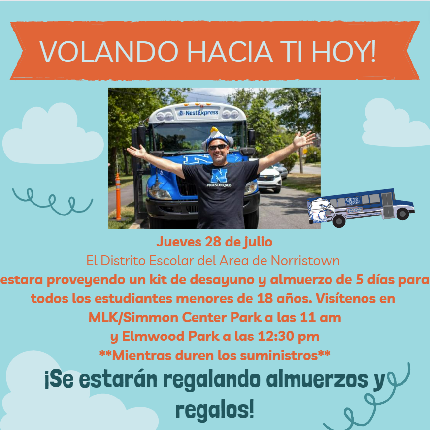 Soaring today to MLK and Elmwood Park again! Come and cool off with us! <a href="/ColeManorES/">Cole Manor Elementary School</a> <a href="/HancockNASD/">Hancock Elementary School</a> <a href="/MSSjaguars/">Marshall Street School</a> <a href="/MusselmanLC/">Musselman Learning Center</a> <a href="/PVFElementary/">Paul V Fly Elementary School</a> <a href="/WhitehallNASD/">Whitehall Elementary School</a> <a href="/ENMSPrincipal/">Dr. Jeff Hutchinson</a> <a href="/estlaPanthers/">ESTLA</a> @StewartMiddle <a href="/RooseveltCampus/">RooseveltCampus</a> <a href="/NASDenEspanol/">NASD en Español</a> <a href="/NASDStudentServ/">NASD Student Services</a> <a href="/NASDSuper/">Christopher Dormer</a> <a href="/NorristownASD/">Norristown Area School District</a>