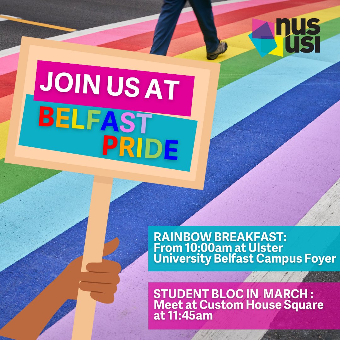 amle_ie's tweet photo. We are so excited to attend the Belfast & Cork Pride parades this weekend! 🙌
All students are welcome & encouraged to join us! Look out for the pink USI banner saying ‘Pride in every student’ ❤️🧡💛💚💙💜
Swipe for all the info!
#PrideInEveryStudent #BelfastPride #CorkPride https://t.co/5OXSYCL1Yz