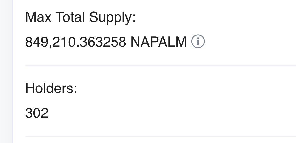 NapalmManETH's tweet photo. New milestone: 15% of whole supply burnt and over 300 holders! 🔥🔥🔥🔥🔥🔥🔥

Revealing utility tnight + WP in progress🥳. $NAPALM https://t.co/RhhJ8heH32
