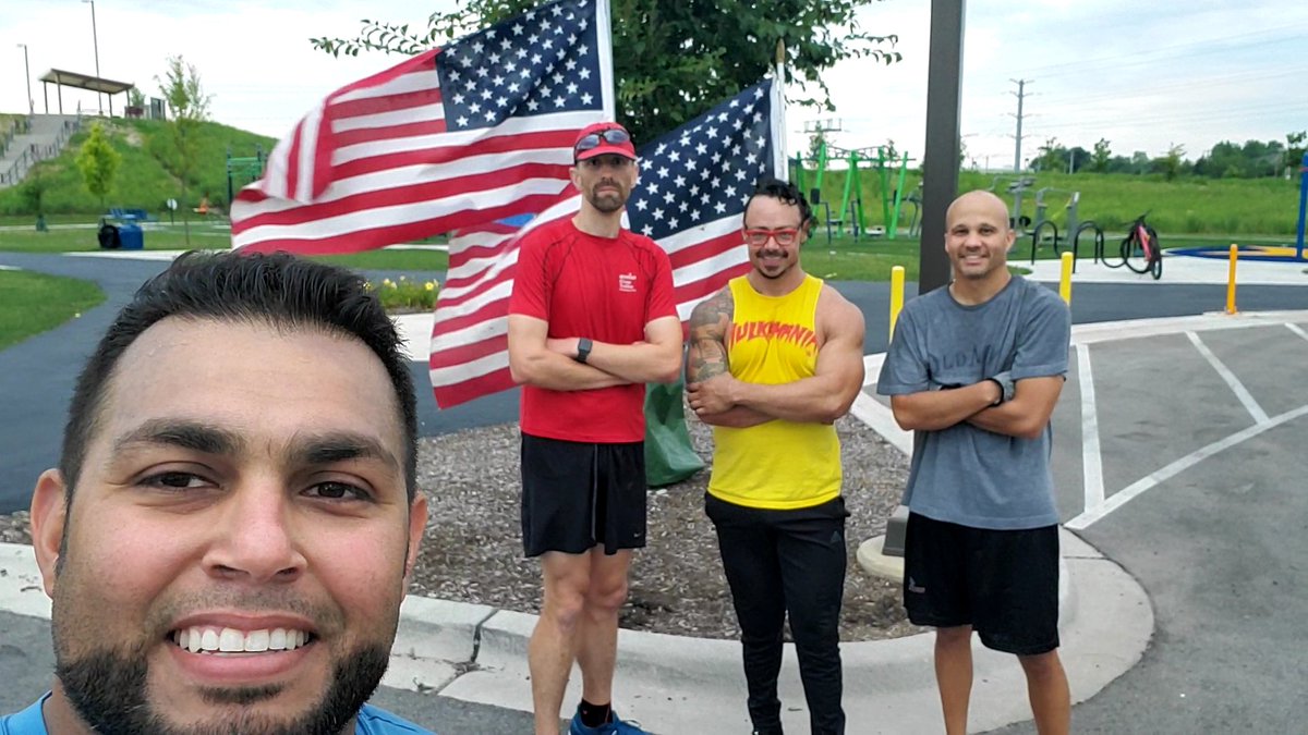 F3TwoWolves's tweet photo. Stay-Puft led 3 PAX this morning through a musical trivia beatdown. Guess the song, artist, and movie. Miss any of those components and you run. Guess wrong...burpees. Great music and great times with some great HIM. Thanks for the lead! @F3Naperville https://t.co/4K8ex1nZOK