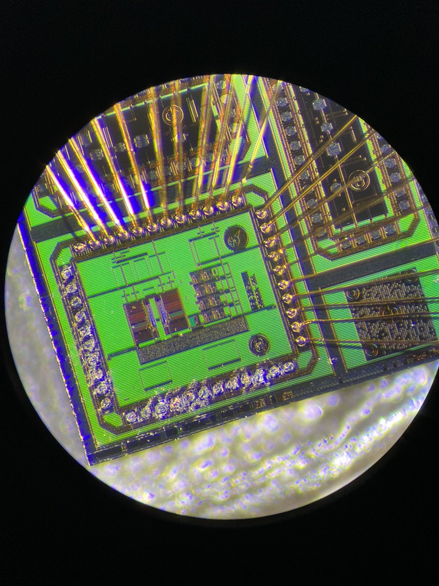 EDRT_iSCREAM's tweet photo. The first glimpse of our chip in reality!
Due to a little bonding mistake this specific one becomes a viewing example but fortunately we got 49 others. #ASIC #microelectronics #semiconductor https://t.co/O3i01xNvxl