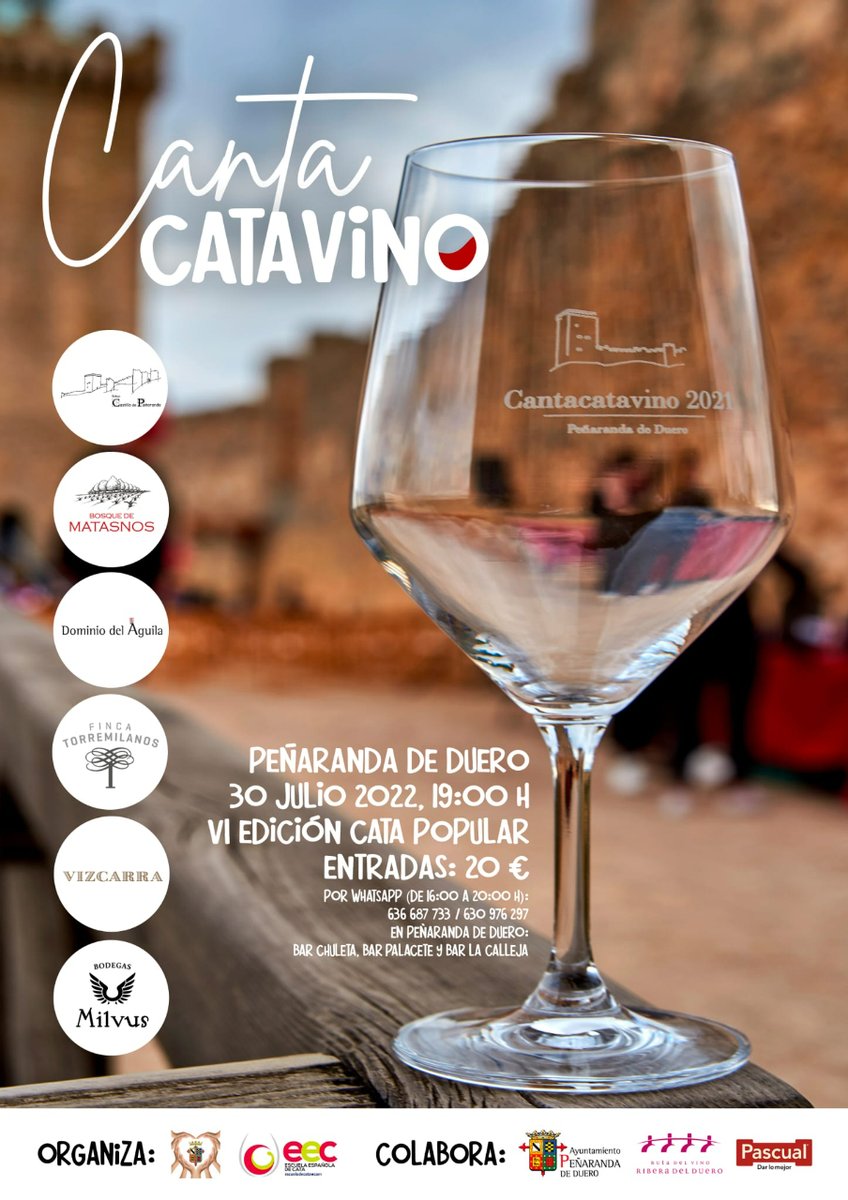 RutaVino RiberaDuero 🍇 (@rutavinoribera) on Twitter photo #LastCall para poder participar en #Cantacatavino en #PeñarandadeDuero ⬇️
<a href="/Torremilanos/">Finca Torremilanos</a> <a href="/BosqueMatasnos/">Bosque de Matasnos</a> <a href="/BodegasVizcarra/">Bodegas Vizcarra</a>
rutadelvinoriberadelduero.es/es/agenda/cant… #LastCall para poder participar en #Cantacatavino en #PeñarandadeDuero ⬇️
<a href="/Torremilanos/">Finca Torremilanos</a> <a href="/BosqueMatasnos/">Bosque de Matasnos</a> <a href="/BodegasVizcarra/">Bodegas Vizcarra</a>
rutadelvinoriberadelduero.es/es/agenda/cant…