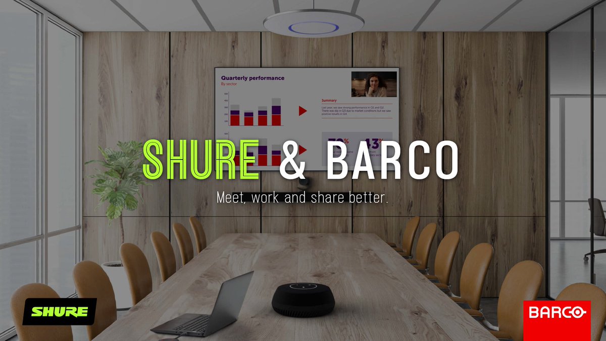 Meetings, your way. We provide the very best audio technology, adding value to any meeting and creating a great experience for you and your audience. From the smallest boardroom to the largest conference hall, flexible solutions adapt to each environment.

 #Shure #Barco