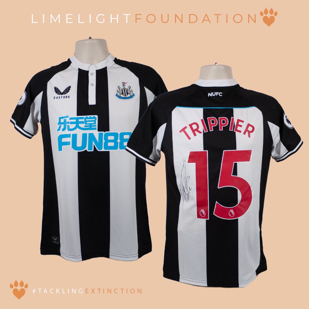 Win a signed @trippier2 @NUFC shirt at The Limelight Foundation with all proceeds going towards wildlife conservation 🌍🐾 Visit @TheLimelightFDN website for a chance to win!⚫️⚪️ #TacklingExtinction #newcastleunited #nufc #football #trippier #kierantrippier #newcastle @NUFC360