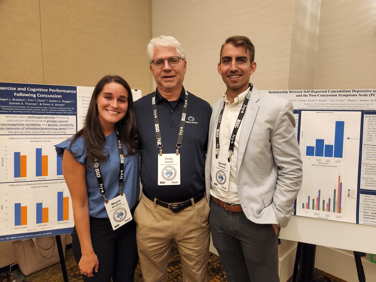 The Arnett Lab had so much fun presenting our work at the @BigTen-@IvyLeague TBI Research Summit! 

Thanks to the @BigTenAcademic for hosting such an informative conference on #concussion, #TBI, and #athletebrainhealth🧠