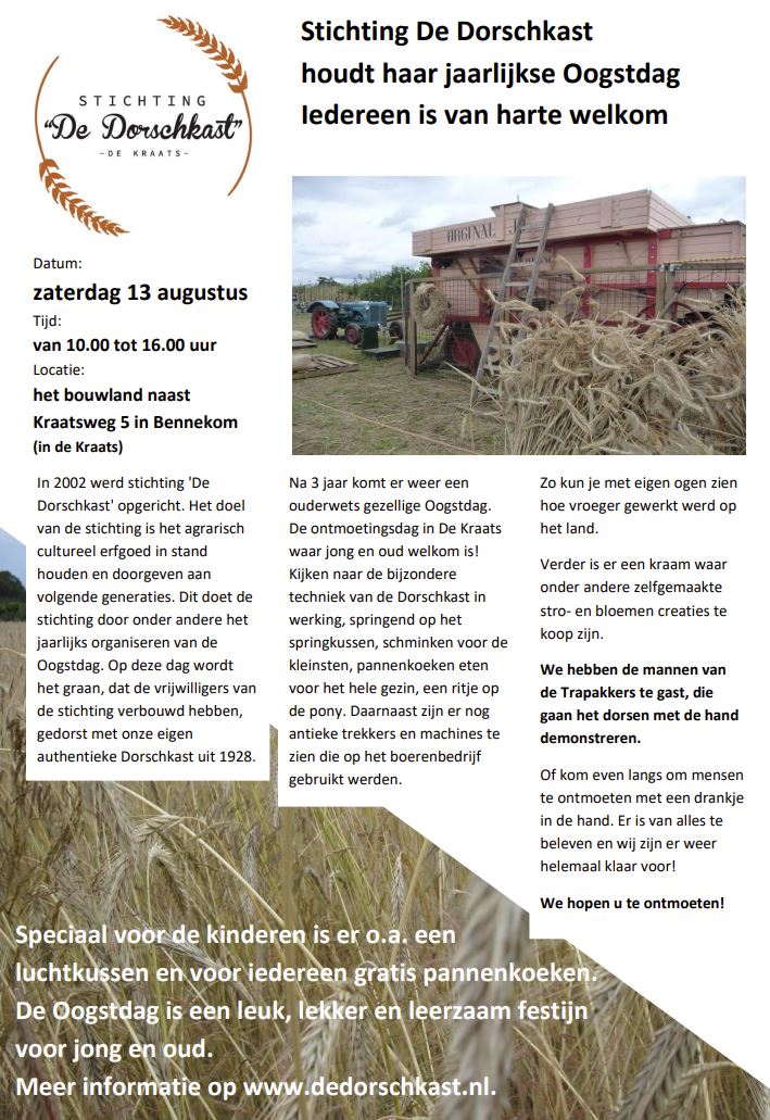 Oogstdag 13 augustus #Vlegeldag