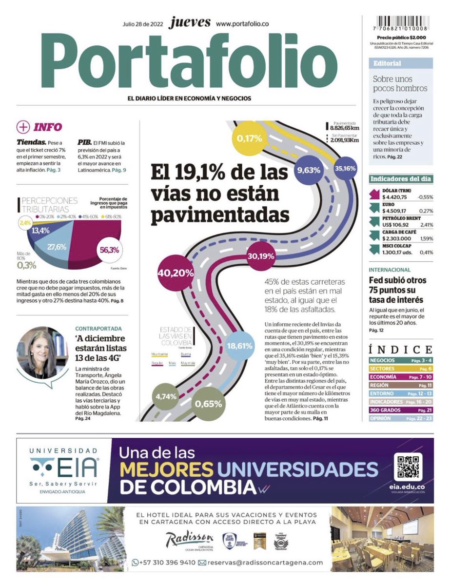 amompotes's tweet photo. Los colegas de @Portafolioco están estrenando rediseño. Felicitaciones a todos ellos por esta evolución con nuevas secciones, como transición energética, y modernas infografías. Una evolución en un momento clave para entender el futuro de la economía y los negocios del país https://t.co/5bOjpKcdUP