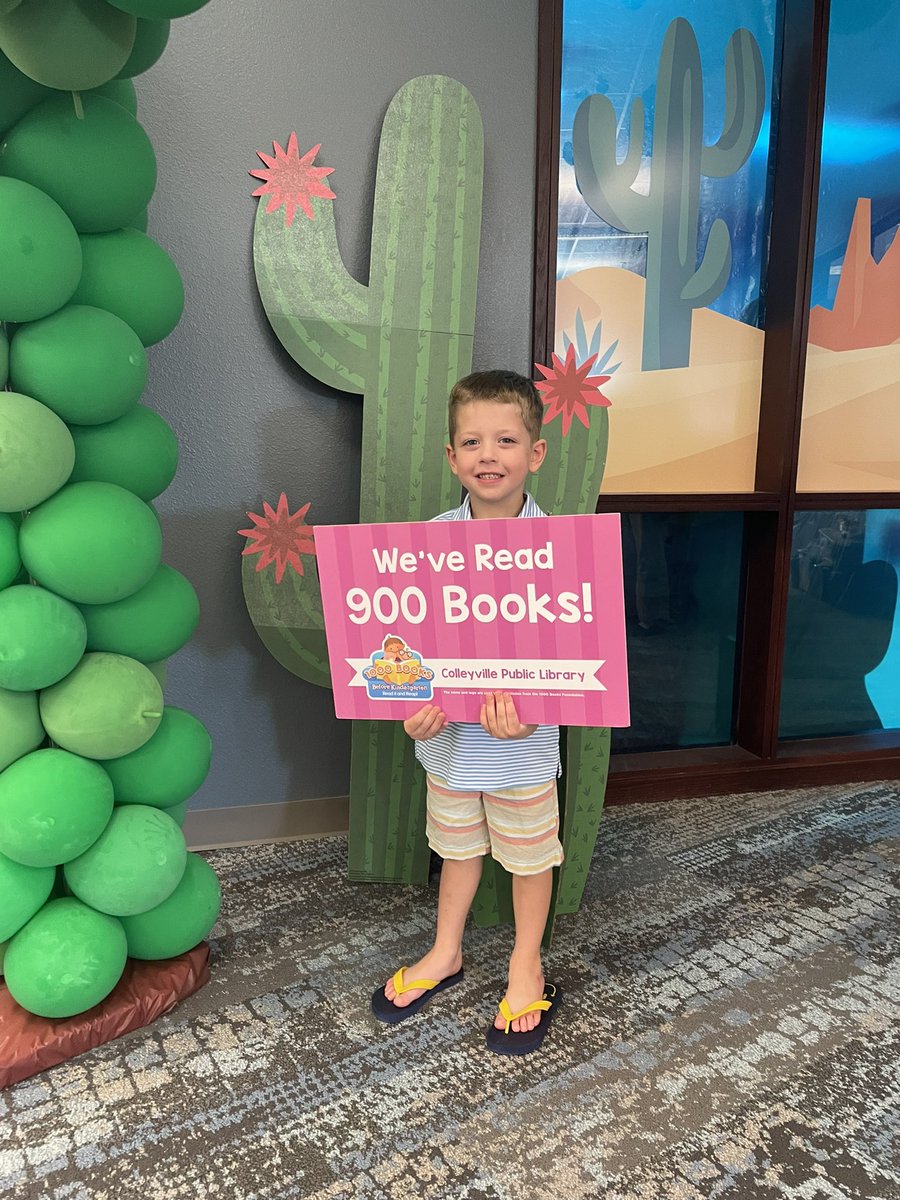 Super reader update: Nicholas hit 900 books for the @ColleyvilleLib #1000booksbeforekindergarten I think we’ll make the 1,000 book milestone right before kindergarten starts. @CannonSTEMReads Nicholas will be ready for #GCISDreads 😎