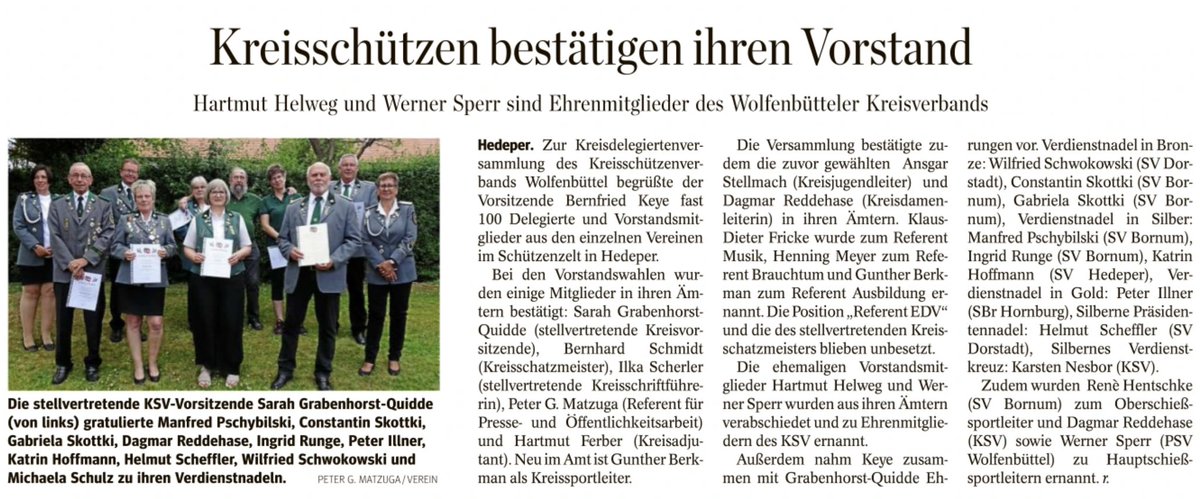 Dorstadt_38312's tweet photo. Wolfenbütteler Zeitung vom 22. Juli 2022, Seite 28

#Dorstadt #Oderwald #Wolfenbüttel #Zeitung #KSV #Kreisschützenverband  #Kreisdelegiertenversammlung #Ehrung #Jubiläum #Schützenzelt #StopWar #Hedeper #Matzuga https://t.co/UhgxyCIY2b