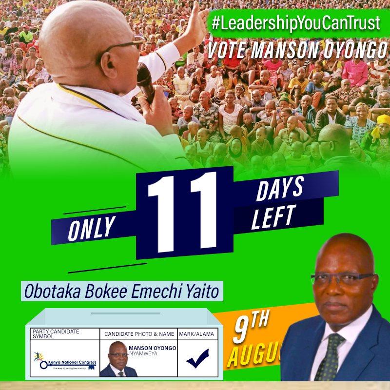 MansonOyongo's tweet photo. Obotaka Bokee Emechi Yaito
#AlleviatePoverty
#LeadershipYouCanTrust
#VoteOyongoKisiiGovernor https://t.co/D3UusvnWM5
