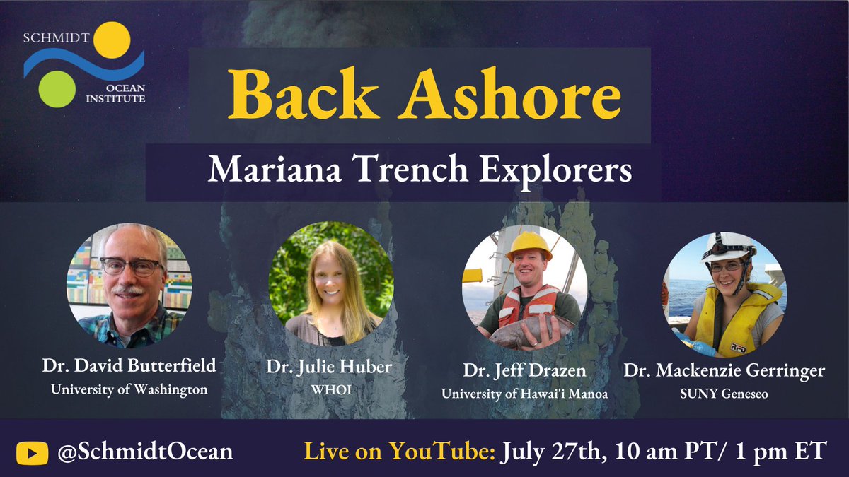 SchmidtOcean's tweet photo. If you missed it live, you can still see the latest #BackAshore on YouTube with researchers from @WHOI, @UW, @uhmanoa+@SUNYGeneseo to catch up w/ these #MarianaTrench explorers for updates on their findings+learn more about the biodiversity of the region.
https://t.co/E8Ek5uwkTl https://t.co/m8v4xJeqwd