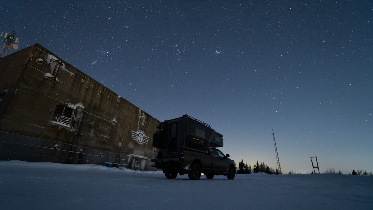 “We were on a road trip in #Quebec. After a day of shooting videos outside for the tourism bureau, we had special permission to #camp on the mountain beside a huge army bunker that used to serve as a Radar station in the 50s.” - Alexandre Gregoire, @RamTrucks, @LOKIBasecamp