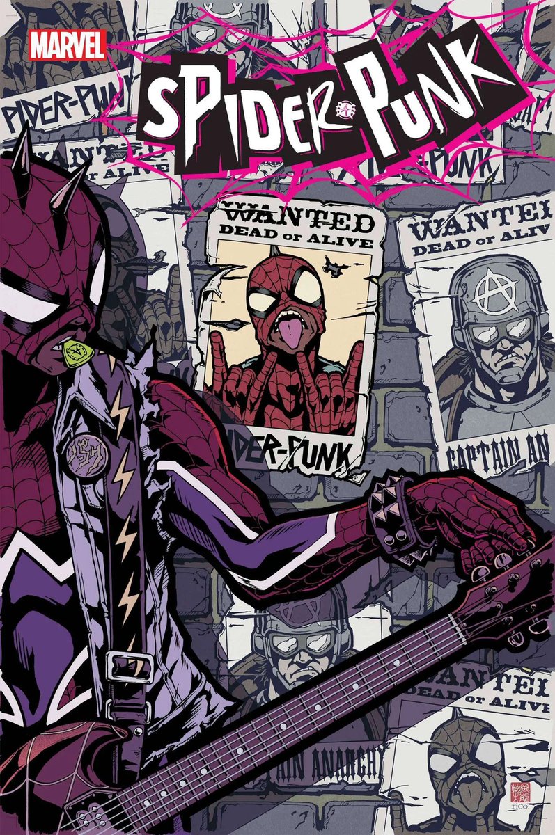 pipeshotgun's tweet photo. Reminder that Spider-Punk is BLACK, he's not an alternative version of Peter Parker or Aaron Davis either, he's an younger alternative version of Hobart Brown, he's not british either he's African-American. https://t.co/7z2GSjOen0