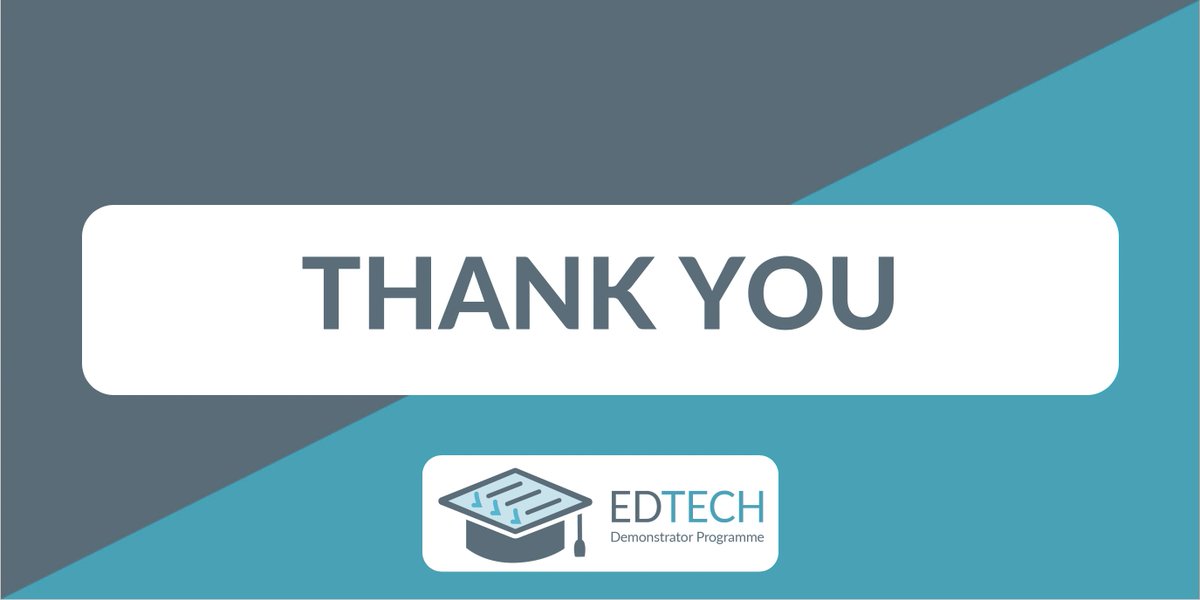 🔊 As the programme draws to a close, we send our thanks to all those involved in the #EdTech Demonstrator Programme - participant #schools, #colleges and to all the EdTech Demonstrators. We hope you have all benefitted from the experience and support on your digital journey.