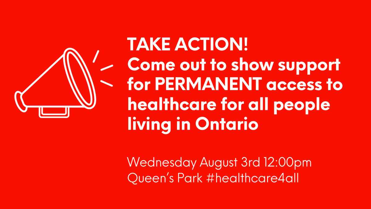 AmitAryaMD's tweet photo. Show your support:
1. Health community members - sign our open letter! 
2. Contact your MPP and tell them you support making these changes permanent
3. Join us at 12pm on Wednesday August 3rd @ Queen’s Park
#healthcare4all #onpoli #sdoh #statusforall https://t.co/CnuxYg7Pp6