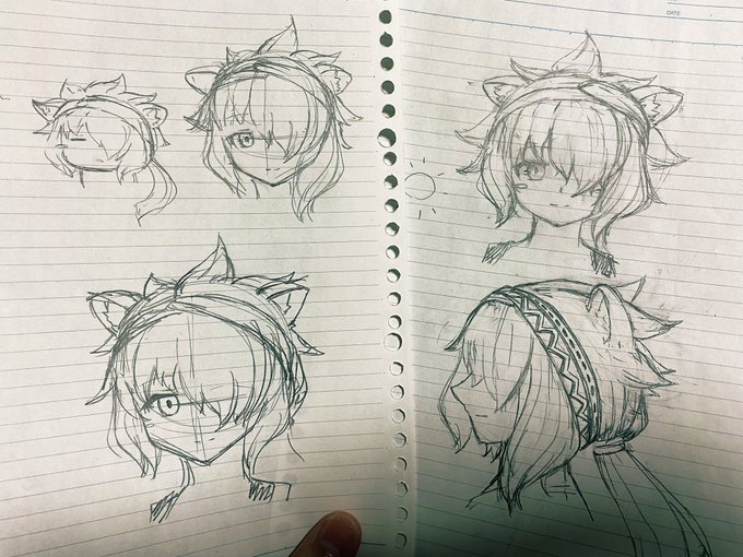 一回ヘアバンド考えたけどなんかしっくりこなくて没った 