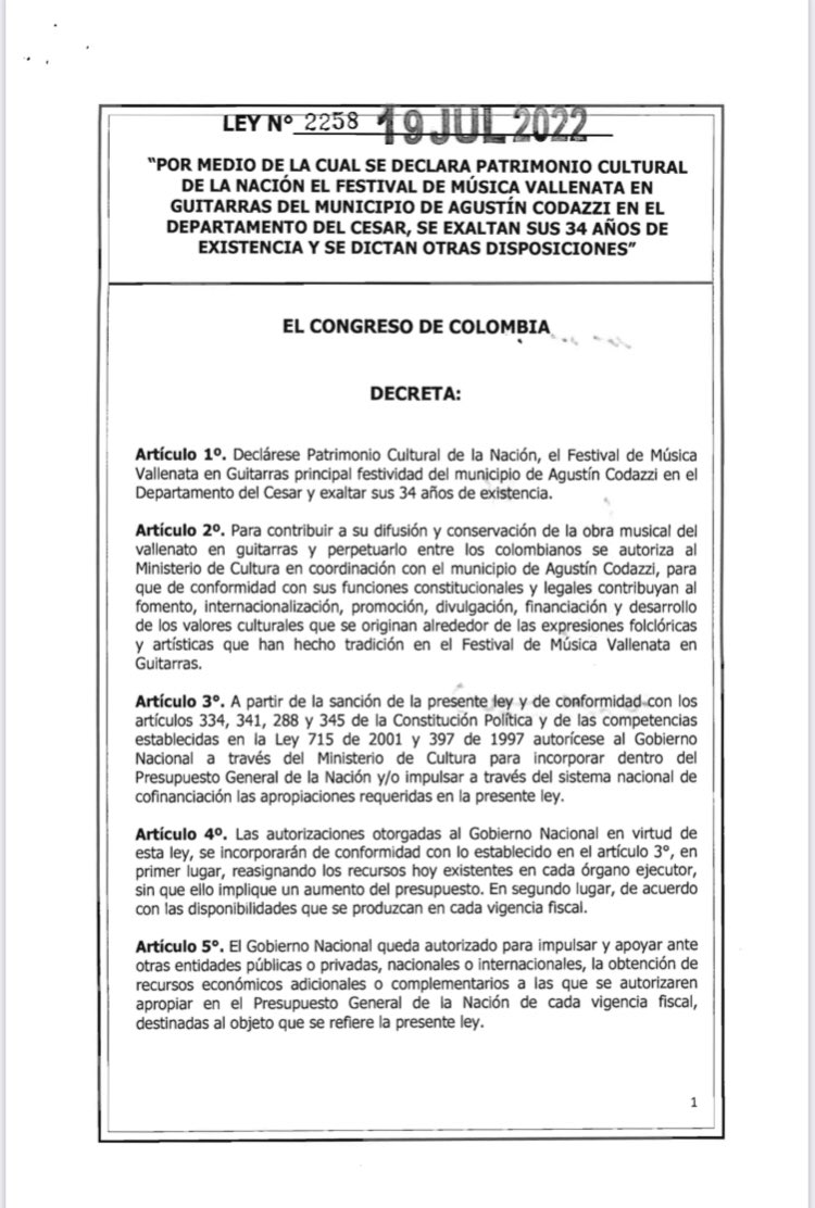 NegroSaavedraZ's tweet photo. Codacenses y amantes de la música Vallenata en guitarra estamos contentos y orgullosos x la declaración de nuestro #festival como Patrimonio Cultural de la Nación. Es el momento de asumir un mayor compromiso xa preservar nuestra cultura vallenata @RadioGuatapuri @Soyquintopoder https://t.co/bL05Ost4U4