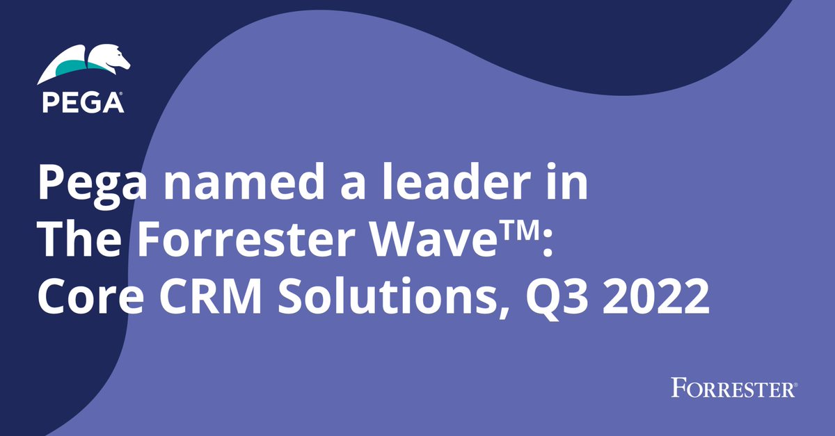 Pega receives the top score out of 11 vendors in Forrester’s current offering category for CRM providers. I want to send a huge congratulations to all the teams who work vigorously to ensure Pega Infinity provides the most value to our clients! pe.ga/3S6H5mu