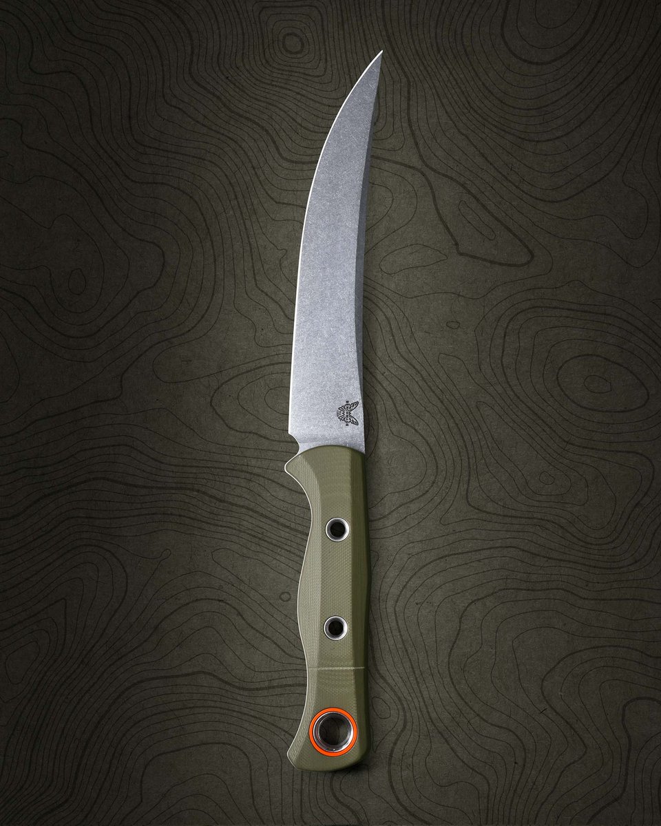 BenchmadeKnives's tweet photo. Ready for adventure at any elevation. The new 15500-3 Meatcrafter® sports a stonewashed CPM-S45VN blade, OD Green G10 handle, orange accent ring, and an orange Boltaron® sheath. Slice at your discretion. 

https://t.co/IG71LNM5Fj

#YoursForLife
#MadeInUSA
#FieldReadyKitchenWorthy https://t.co/mNEmGGpTeB
