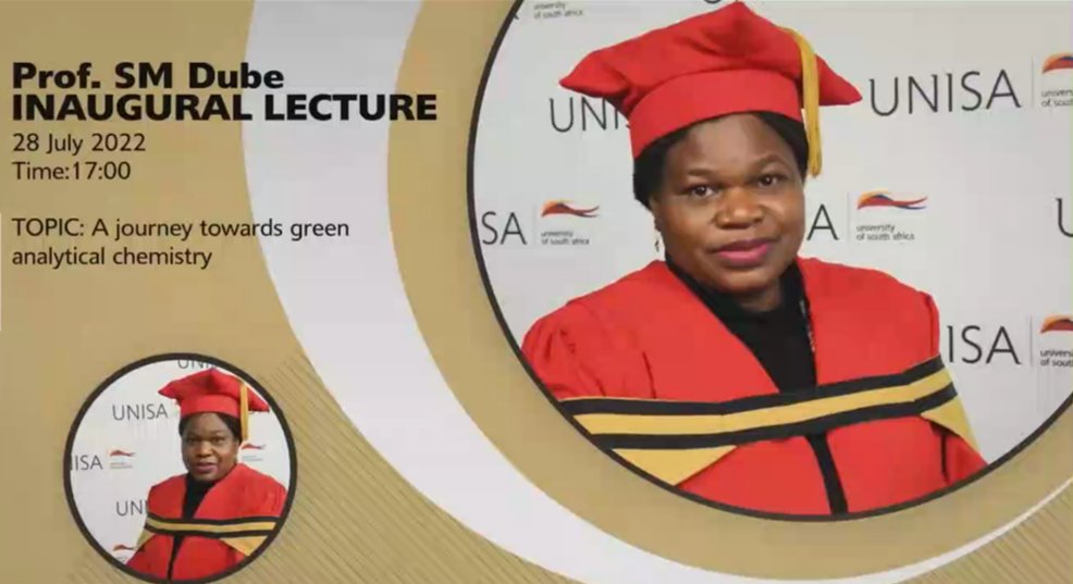 UnisaCSET's tweet image. This evening at #UnisaCSET, we witnessed the installation of Prof Simi Dube as a full professor of @unisa Her inaugural lecture shared insights on her research journey on developing green analytic methods. 🎆👏👏🎆#Chromatographer #SeparationScience #GreenTechnologies