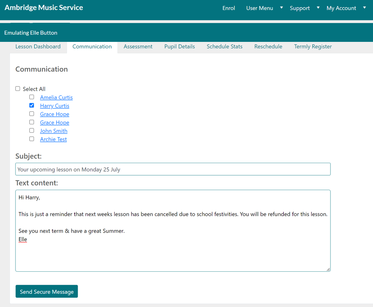 ParitorSoftware's tweet image. Secure Comms ✉️

Data security is paramount. That is why when you message parents &amp;amp; teachers they receive an email notification that they have a new secure message in the portal. All comms are logged in Xperios too!

#musicadministrationsoftware #tuitionmanagementsoftware