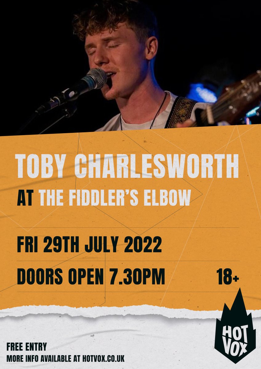 ARTIST OF THE DAY // Toby Charlesworth
Today's ARTIST OF THE DAY is Toby Charlesworth
Catch them live at Fiddler's Elbow tomorrow night!
FREE ENTRY
Article HERE: bit.ly/3b9JyMr