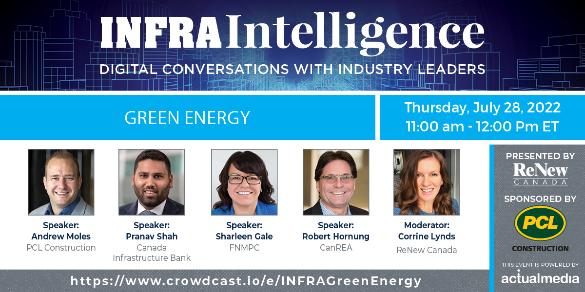 ReNewCanada's tweet photo. IT'S NOT TOO LATE TO REGISTER FOR TODAY'S #INFRAIntelligence webinar where we will discuss harnessing green #energy to achieve #netzero GHG emissions by 2050. Sponsored by @PCLConstruction. #infrastructure
Register: https://t.co/L9u67FDDLf https://t.co/SukiumcAlx
