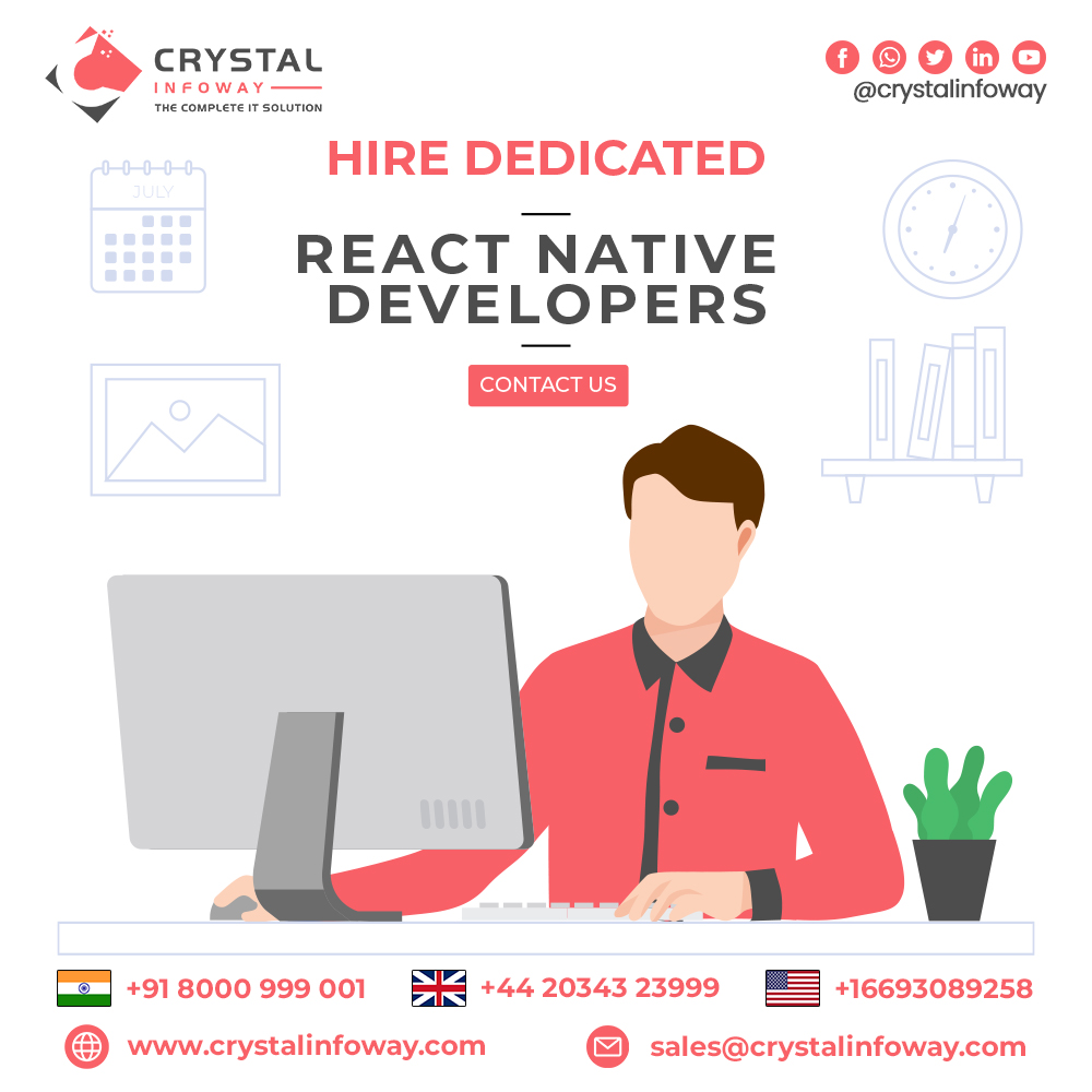 crystalinfoway's tweet image. Scale your business by hiring our virtual teams of Dedicated React Native Developers skilled in different niches and technologies.
Visit -crystalinfoway.com
For inquiry-  sales@crystalinfoway.com #reactnativedeveloper #reactnativedevelopers #hirereactnativedeveloper #hireus