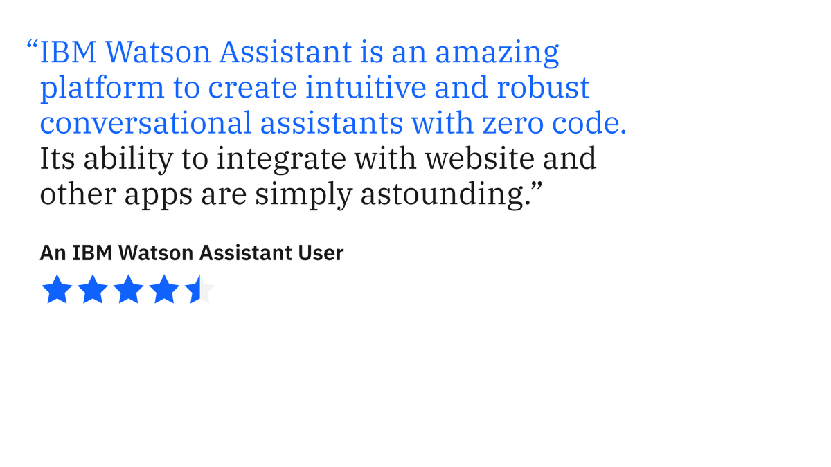 In recognition of its core artificial intelligence or analytical capabilities, G2 Spring 2022 report names #IBM Watson Assistant a leader in #Analytics and #AI software: ibm.co/3b9ZKwY 
-----
<a href="/G2dotcom/">G2</a>