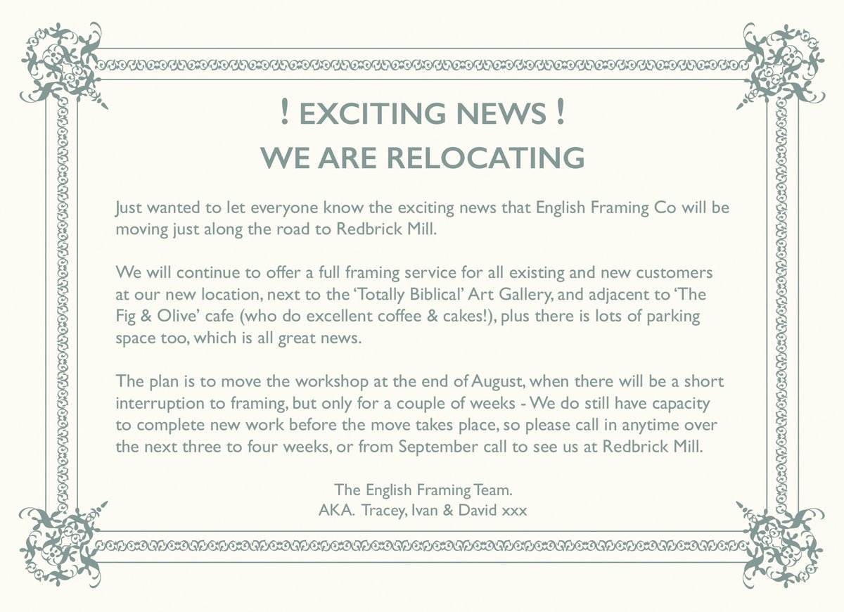 English Framing Co tweet media