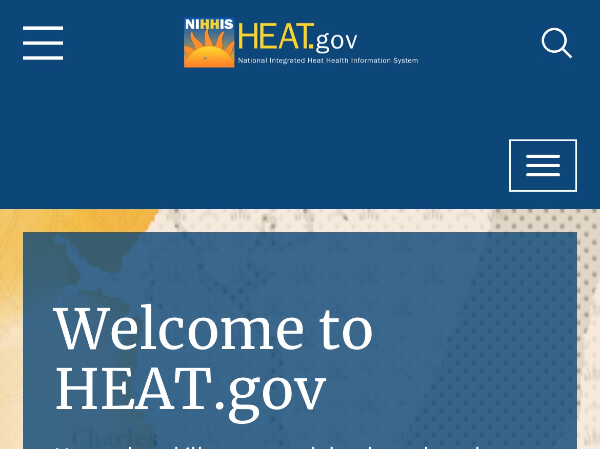 Heat.gov: where we have two hamburger menus for your convenience
