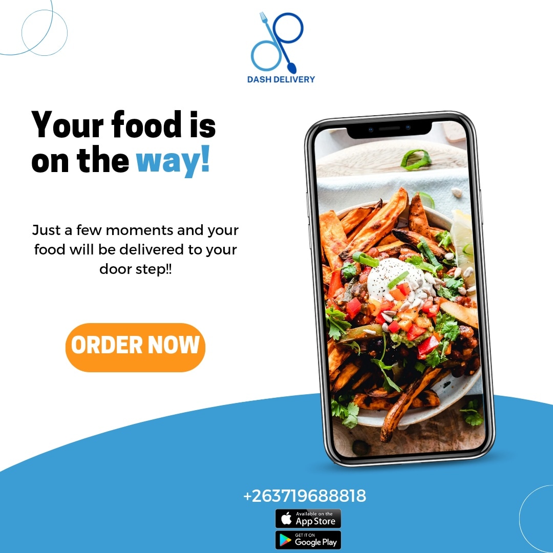 DashDeliveryzw's tweet photo. Need your meals delivered? Look no further Dash Delivery will deliver to your doorstep! Simply download the Dash Delivery App or Whatsapp on +263719688818 https://t.co/gRfyEW7RUn