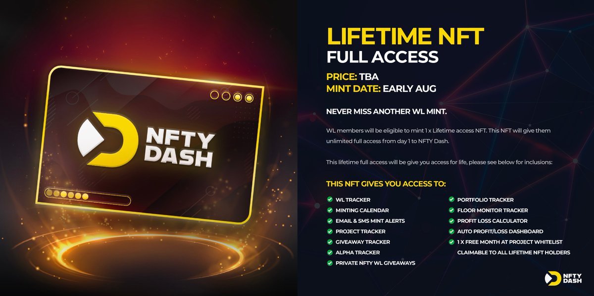 NftyDash's tweet image. 💫 PREMINT our PAID mint full access! WL winner picked on this post

premint.xyz/nfty-dash-full…

👉 Retweet and tag some friends! 

Winners picked in 48 hours.