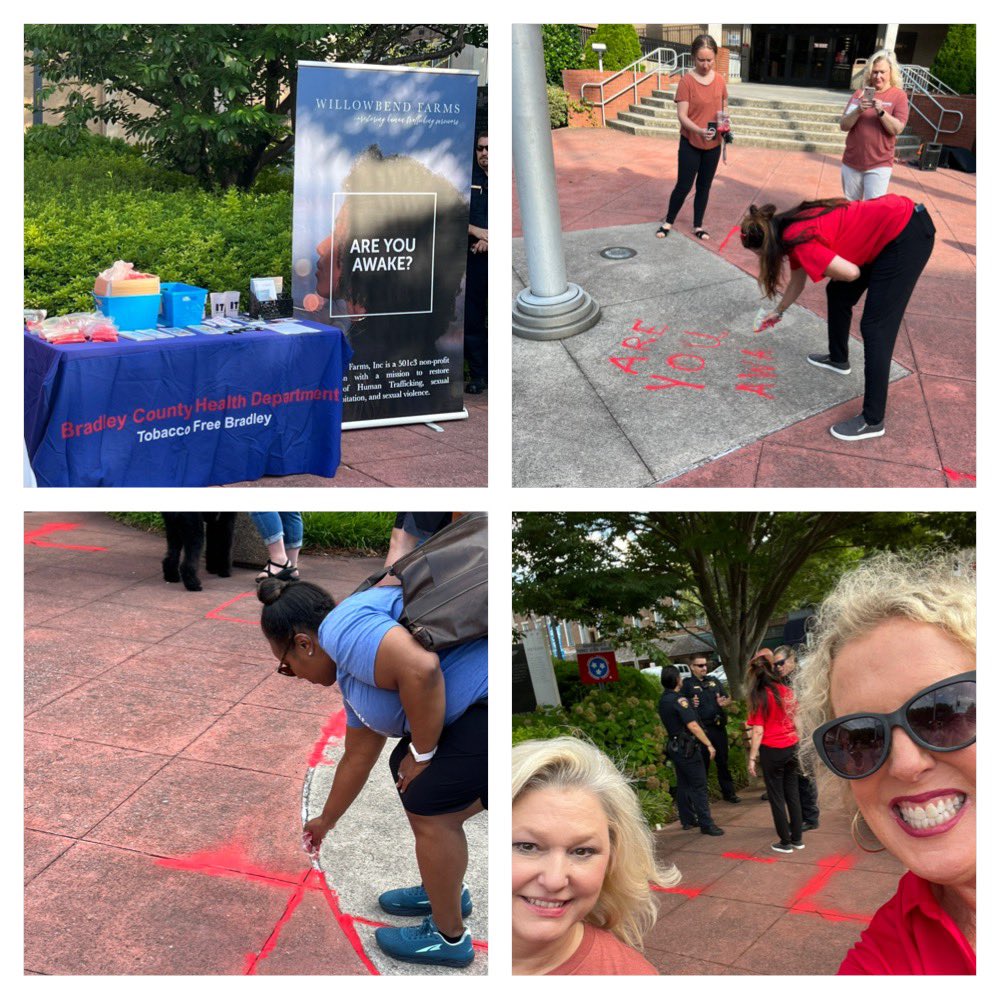 SafflesSlater's tweet photo. #tncoordinatedschoolhealth Gathering at the courthouse this morning  for Human trafficking awareness week. @BradleySchools @WillowBendCtr @TNSchoolHealth @TNDeptofHealth @TNRuralHealth #redsandevent https://t.co/qsgUvm6ZY1