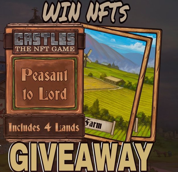 CryptoVishal1's tweet photo. 🎁🎉5xPeasant to Lord Packs #NFTGiveaway 🎁🎉

Castlenftsgo (#PlayToEarn )

1️⃣Follow me &amp; @castlesnft
2️⃣RT+💖
3️⃣Tag friends
👇Wax Wallet👇

🎮👨‍💻
https://t.co/CDc4SpWqo6

7 Days⏰

#NFT #NFTs #NFTCommunity @WAX_io @NFT_Expoverse #nftexpoverse #nftexpoversela #WAX #WAXexpoverse https://t.co/Zl7fNnS0e3