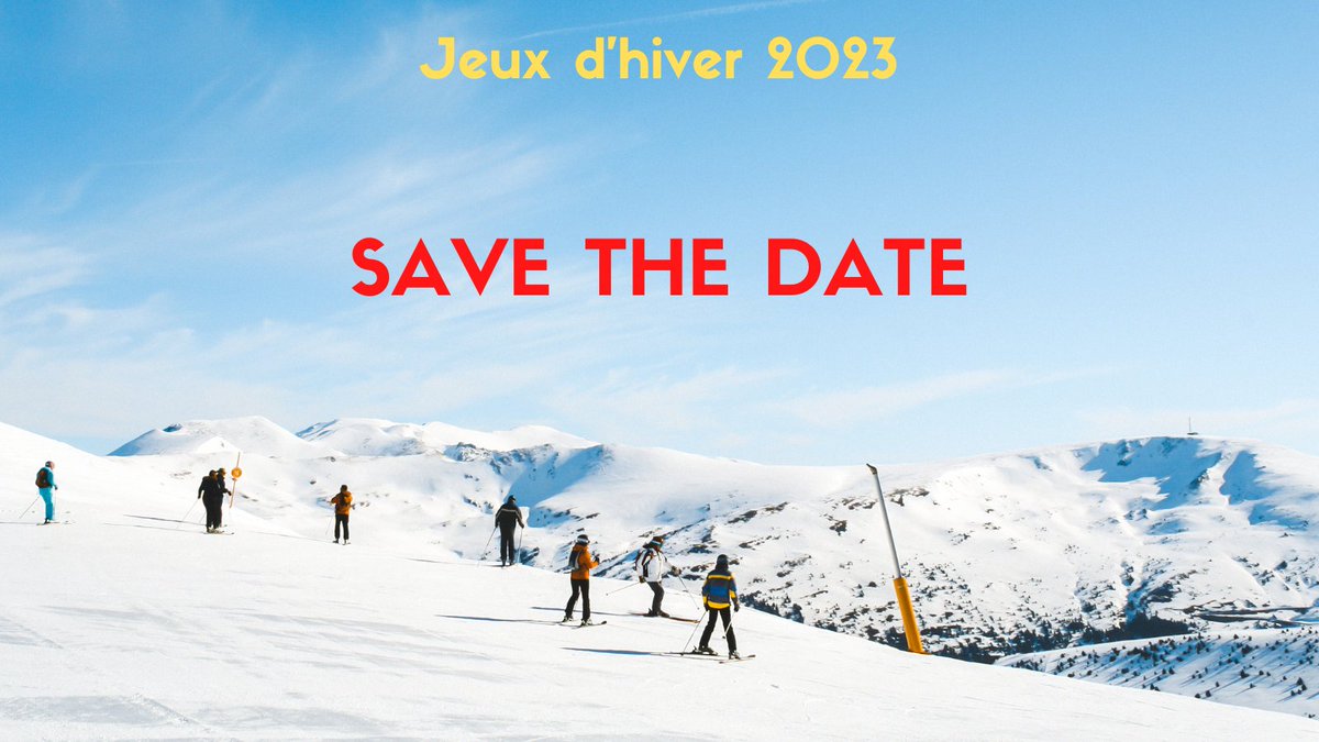 II SAVE THE DATE II ⛷
Les Jeux d’hiver du sport d’entreprise sont de retour ! 😃
Nous vous donnons rendez-vous en mars 2023 😎
Lancement des inscriptions fin septembre 2022 ! 📅