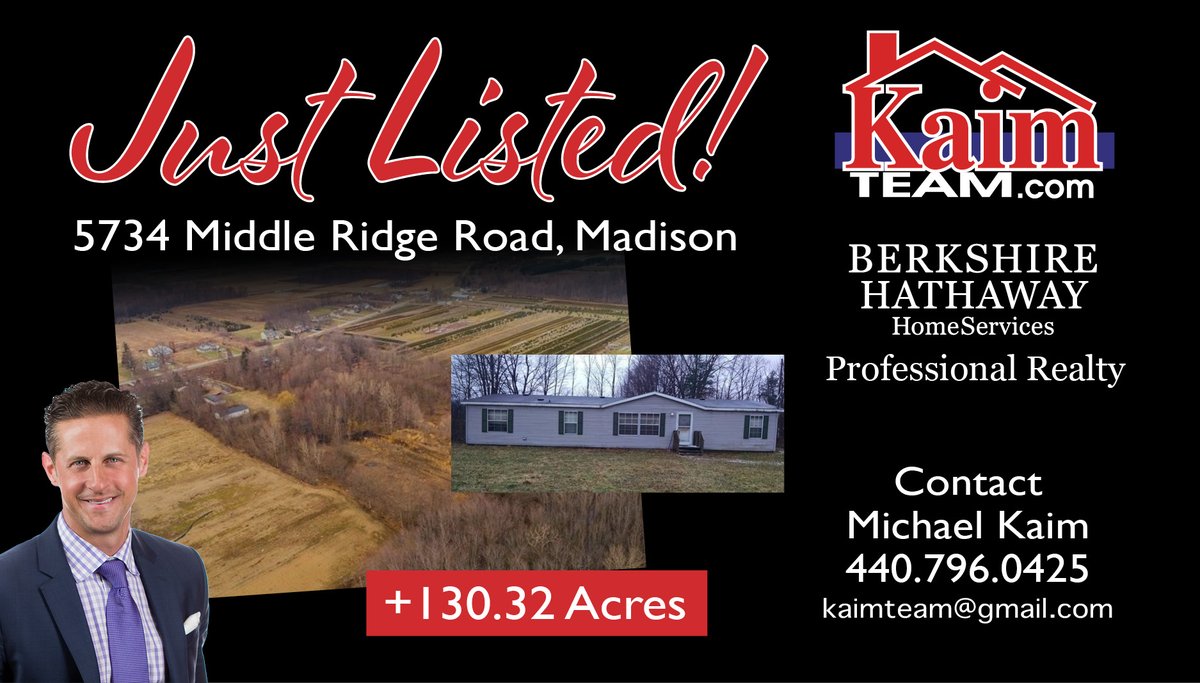 MichaelKaimTeam's tweet photo. 🔥🚨 #NEWLISTING🚨🔥
5734 Middle Ridge Rd, Madison
3 BD, 2 BA, 1,620 SF
130.32 ACRES🌳🌲🌿
💰$899,900
https://t.co/iAQoqY0le7
☎️Michael Kaim 440-796-0425!
#themichaelkaimteam #kaimteam #BHHSPro #clevelandrealestate #realestate #homesforsale #justlisted #property #developersdream https://t.co/xTPe5ottXz