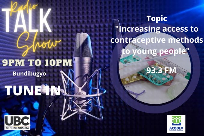 Èvent🎯 RADIO #TALKSHOW 🎤
Tune in  at #9pm - #10pm to UBC  93.3  - #Bundibugyo 
Be sure to get answers to some of those burning questions in regards to the increasing access to contraceptive methods in young people.
#TellAfriend.😎
#TuneIn
@PathfinderInt