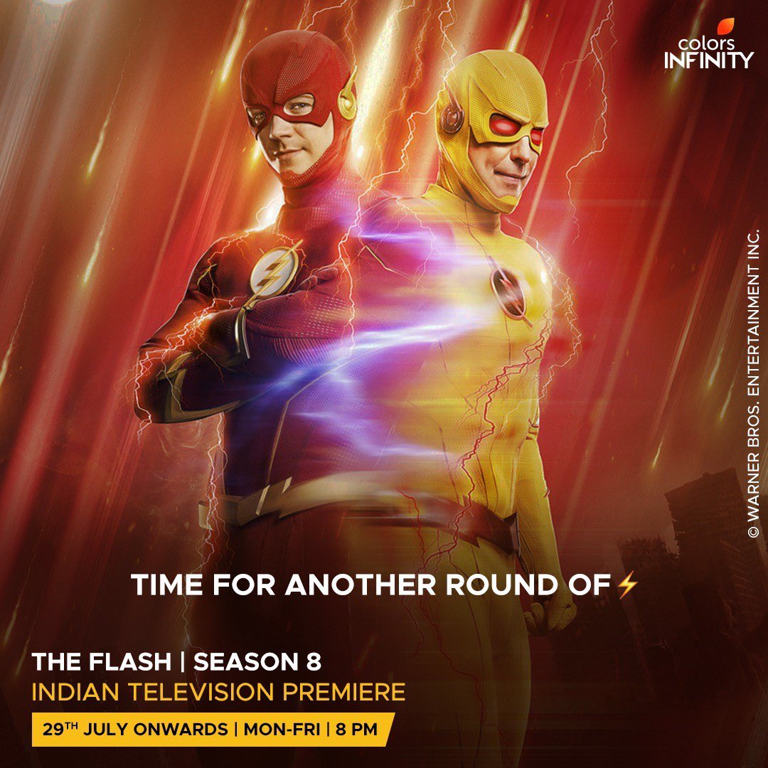 colors_infinity's tweet photo. Weβre back in a FLASH with a brand new season! π₯β‘
Watch the Indian Television Premiere of @CW_TheFlash Season 8, Mon-Fri at 8 PM, only on #ColorsInfinity
#Flash #TheFlash #newshow #DConInfinity #Indiantelevisionpremiere #TheFlashseason8 #areyouready https://t.co/KEyi3hjeQ3