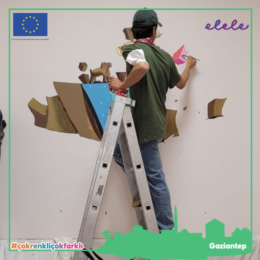 eleleabprojesi's tweet photo. 💬Kültür ve Sanat Yoluyla Değişim İçin Diyalog "elele" Projesi kapsamında #çokrenkliçokfarklı Gaziantep Kültür Sanat Günleri başladı!

🎨27 Temmuz Çarşamba günü Engelsiz Yaşam Merkezi Gaziantep'te #çokrenklifarklı bir resim etkinliği gerçekleştirdik.

#elele #eleleabprojesi https://t.co/g0WdbJDn7I