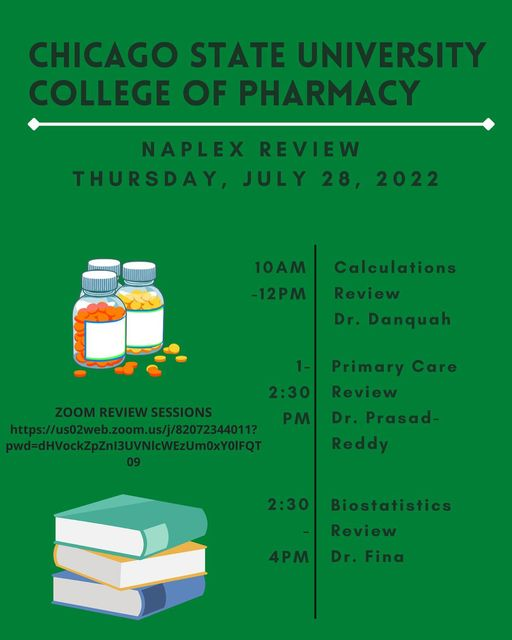CSUPharmacy's tweet photo. Attention Graduates! 🚨
•••••
Save the date: Naplex Review - TODAY, July 28th via Zoom - you can come for ALL sessions or pick the ones that are the best fit for you. 
•••••
Time: 10am-4pm
Zoom: https://t.co/JYyC9cood3 https://t.co/kClY5G6LWM