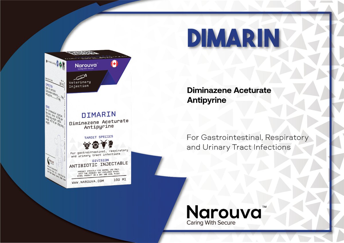 🛑 It is summer: ticks infestation are around the corner in every farm. Specific measures are necessary. 🛑

✅ ONE solution for effective action to cure parasitic infections: DIMARIN injection. 💉 ✅
Diminazene Aceturate

#diminazene #tickdisease #antipyrine #parasiticinfection