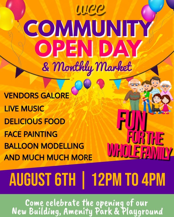 Save the date! We are delighted to be opening our new building on August 6th. Pop by and have some fun with us 🎉 #openday #newbuilding #community #wcc