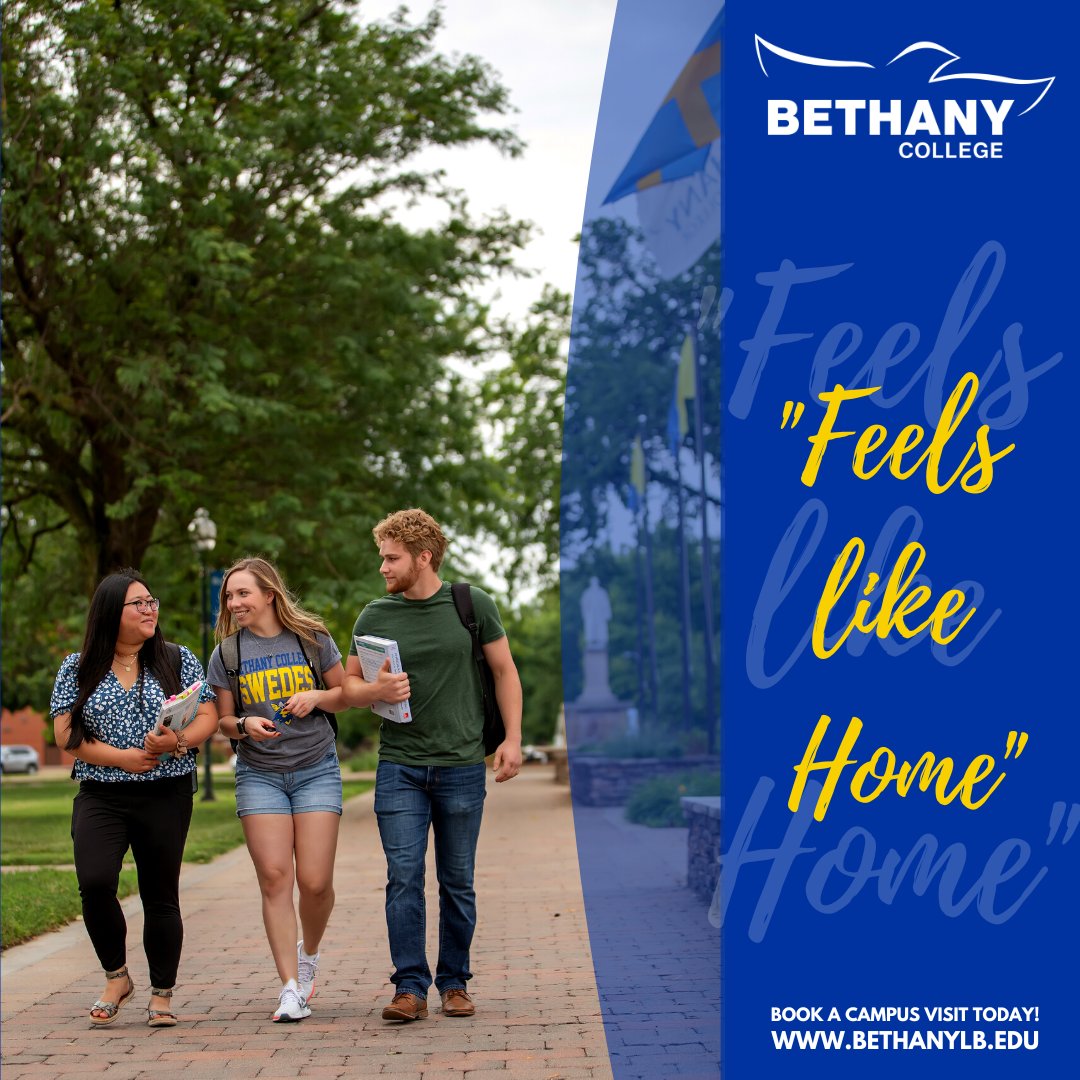 What we hear the most from our visiting students, is that Bethany College "Feels Like Home." 💙💛 Finding the campus that speaks to you, is a special feeling! Visit Bethany College today to find out if we're YOUR next home! bethanylb.edu/visit-campus