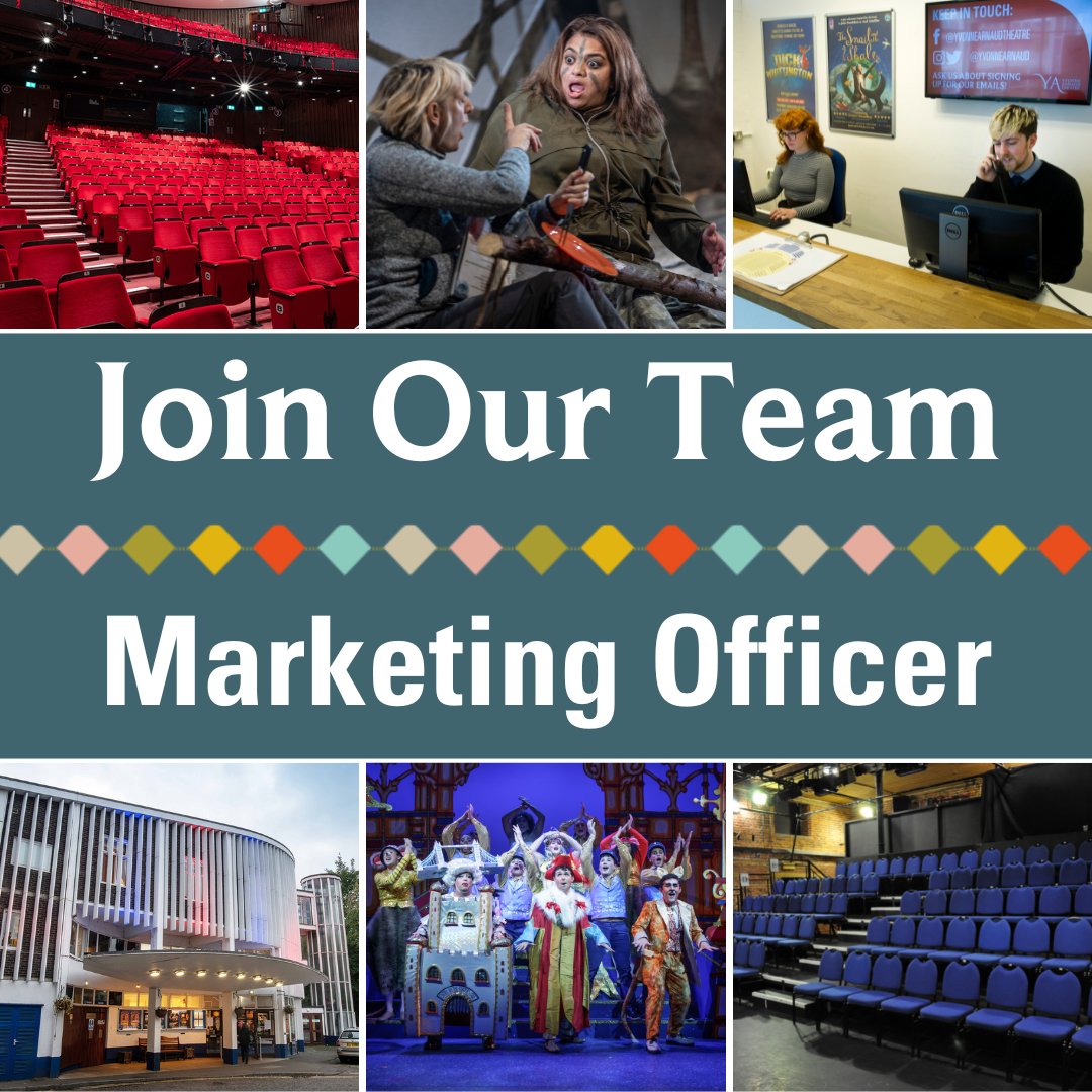 We're hiring! If you are a fantastic marketing person, with a flair for creativity and a lover of data - this is the role for you!

If you could be our new #Marketing Officer, take a look at the job description and apply now! Applications close Thu 18 Aug!
yvonne-arnaud.co.uk/our-venue/jobs